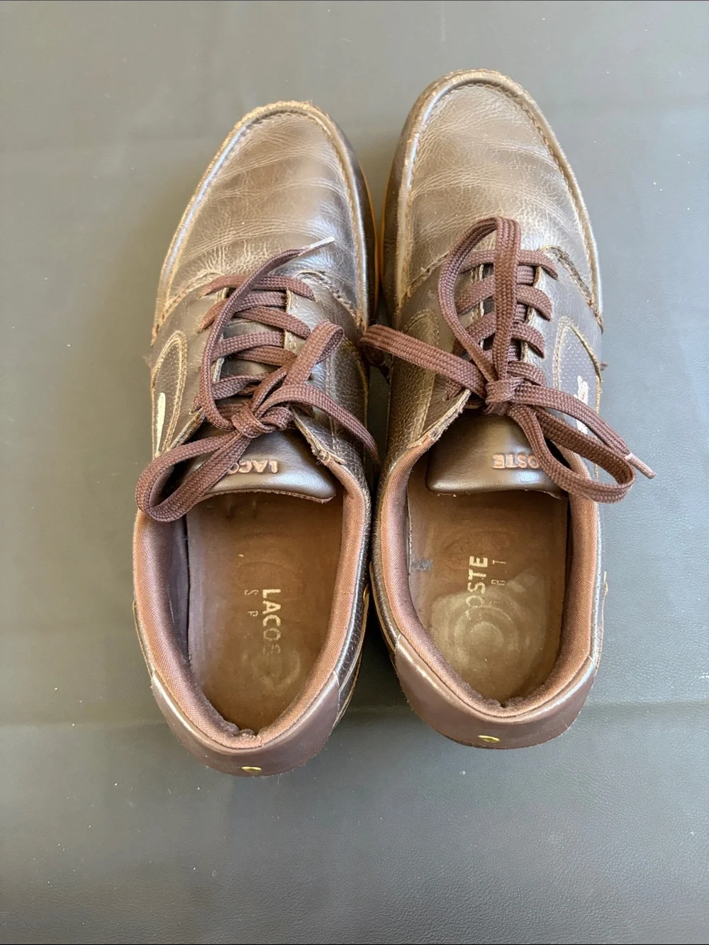 Lacoste Dreyfus Brown Leather Boat Shoes Sneakers Men’s 11.5 EU 45